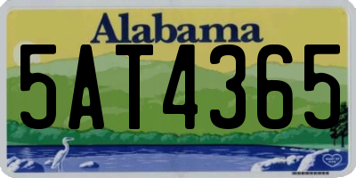 AL license plate 5AT4365