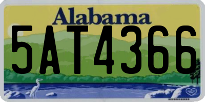 AL license plate 5AT4366