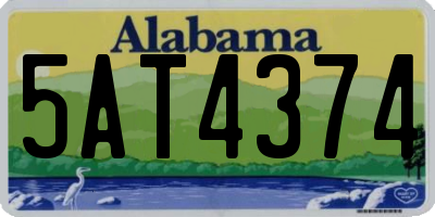 AL license plate 5AT4374