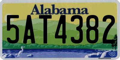 AL license plate 5AT4382