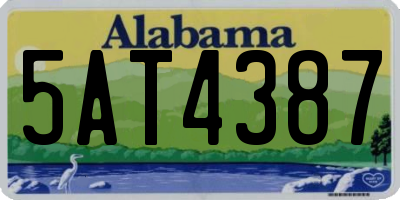 AL license plate 5AT4387