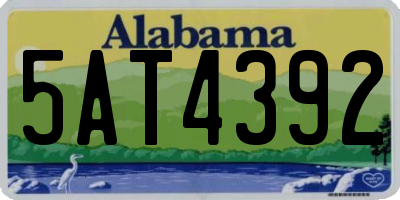 AL license plate 5AT4392