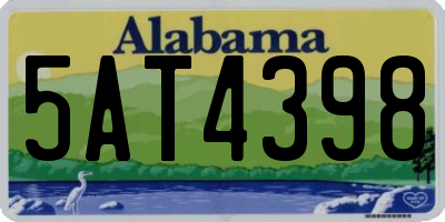 AL license plate 5AT4398