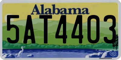 AL license plate 5AT4403