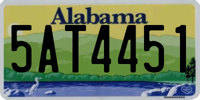 AL license plate 5AT4451