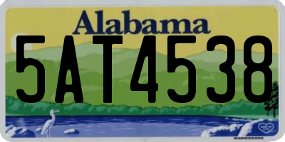 AL license plate 5AT4538