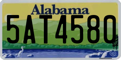 AL license plate 5AT4580