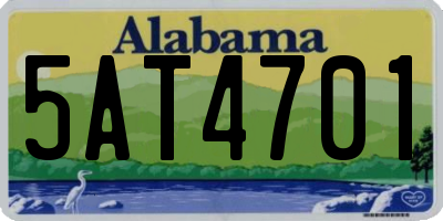 AL license plate 5AT4701