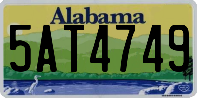 AL license plate 5AT4749