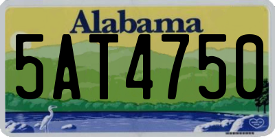 AL license plate 5AT4750