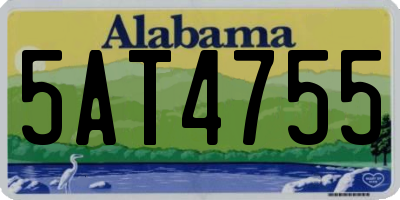 AL license plate 5AT4755