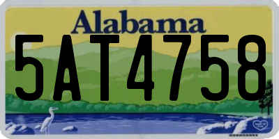 AL license plate 5AT4758