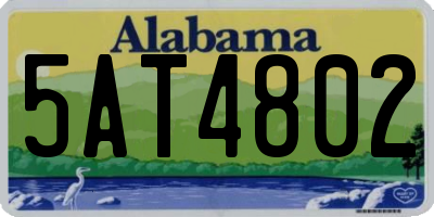 AL license plate 5AT4802