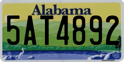 AL license plate 5AT4892