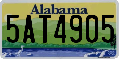 AL license plate 5AT4905