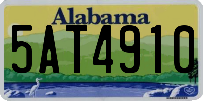 AL license plate 5AT4910
