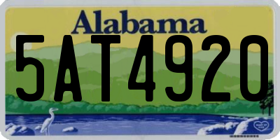 AL license plate 5AT4920