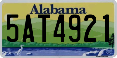 AL license plate 5AT4921