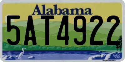 AL license plate 5AT4922