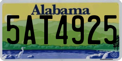 AL license plate 5AT4925