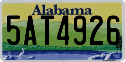 AL license plate 5AT4926