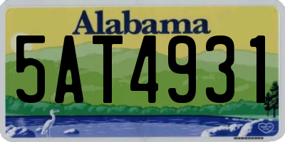 AL license plate 5AT4931
