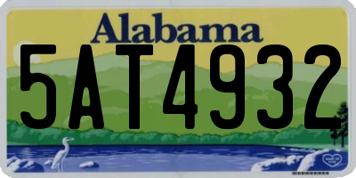 AL license plate 5AT4932