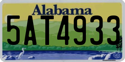AL license plate 5AT4933
