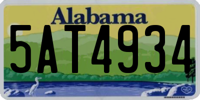 AL license plate 5AT4934