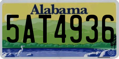 AL license plate 5AT4936