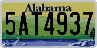 AL license plate 5AT4937