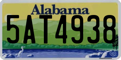 AL license plate 5AT4938