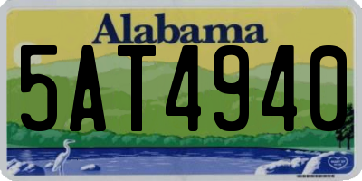 AL license plate 5AT4940