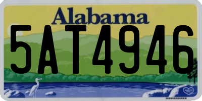 AL license plate 5AT4946