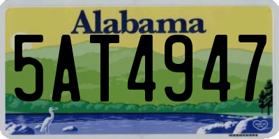 AL license plate 5AT4947