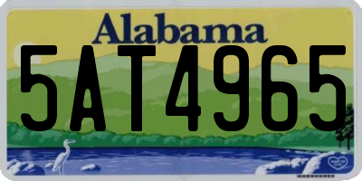 AL license plate 5AT4965