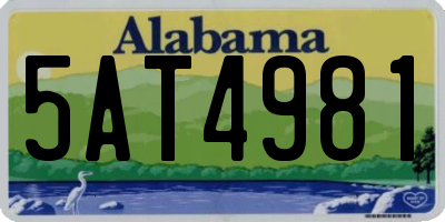 AL license plate 5AT4981