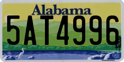 AL license plate 5AT4996