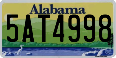 AL license plate 5AT4998