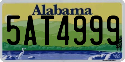 AL license plate 5AT4999