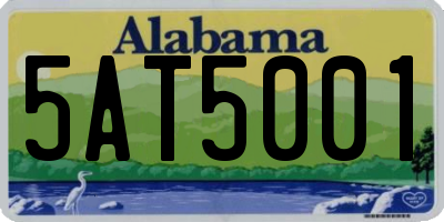 AL license plate 5AT5001