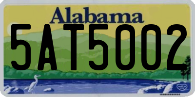 AL license plate 5AT5002