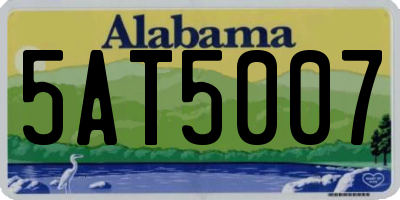 AL license plate 5AT5007