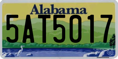 AL license plate 5AT5017