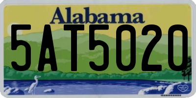 AL license plate 5AT5020