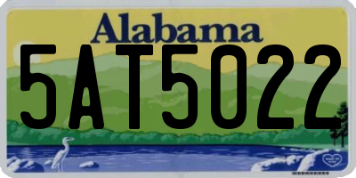 AL license plate 5AT5022