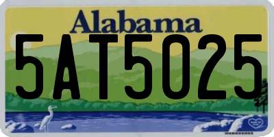 AL license plate 5AT5025