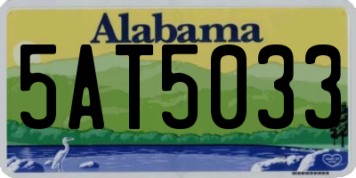 AL license plate 5AT5033