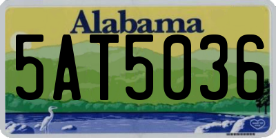 AL license plate 5AT5036