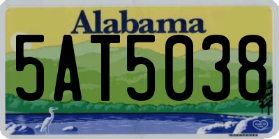 AL license plate 5AT5038